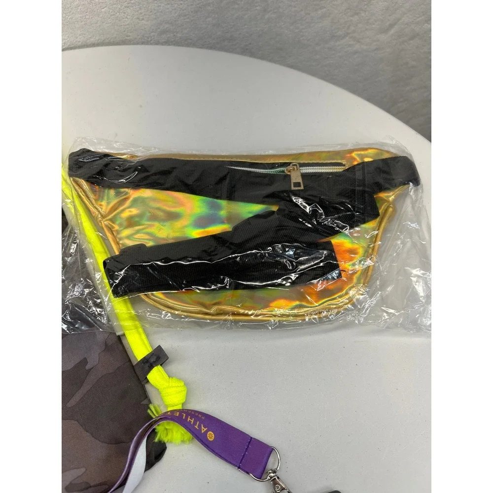 Athleta Girl Gold Over America Tour‎ VIP Kids Gold Camo Bag Fanny Pack Bundle